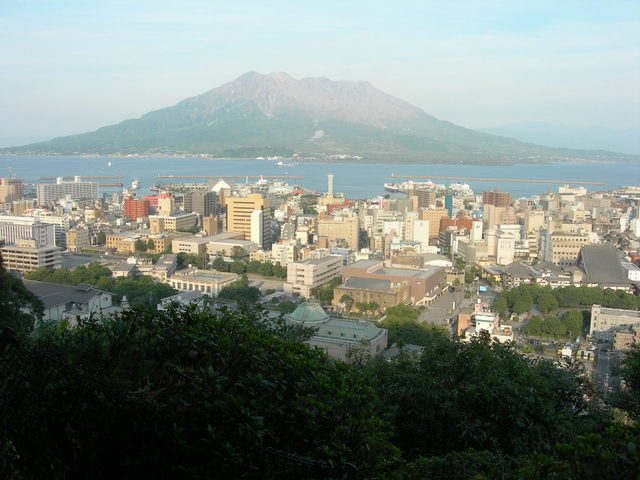 Mt. Sakurajima, view ffrom Shiroyama Observation Deck